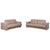 Rolf Benz Set of Three-Seater and Two-Seater Leather Sofas in Cream Beige, Set of 2 For Sale - Image 11 of 11