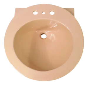 1970s Vintage Crane Vitreous China "Sun Tan" Drop-in Bathroom Sink