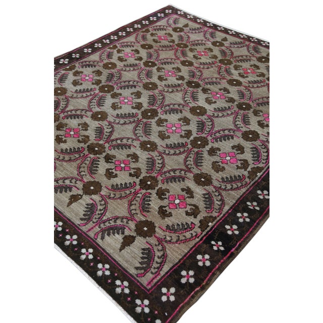 Tan Vintage Turkish Oushak Rug 6'4" x 7'7" For Sale - Image 8 of 10