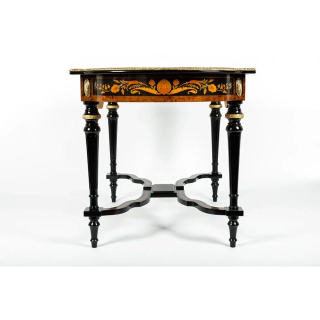 Wood 19th Century Boulle Style Center Table For Sale - Image 7 of 11