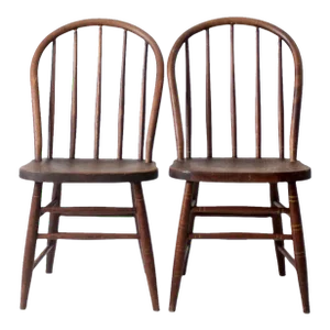 Antique Spindle Back Chairs Pair