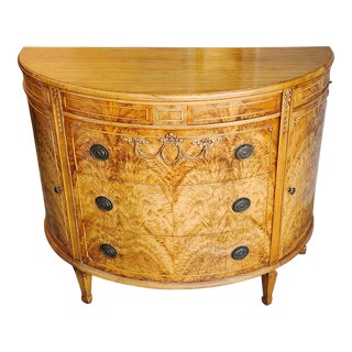 Antique Flame Mahogany Demilune - Georgian Style For Sale