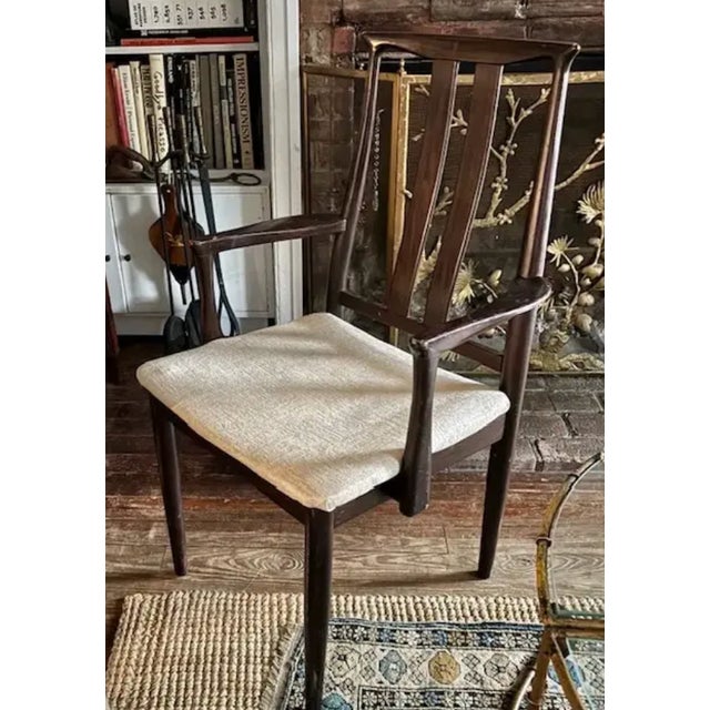 Wood Mid Century Mahogany Arm Chair Made by Danish Overseas Furniture - Mid 1960's, Signed For Sale - Image 7 of 12