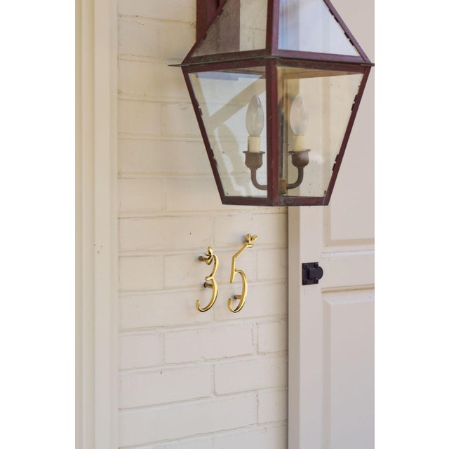 Leaf Flourish Brass House Number, 3 For Sale - Image 14 of 14