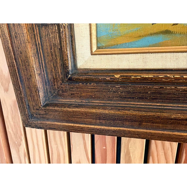 American Vintage Original Oil Painting Pioneer Wagon River Crossing Dawn Signed Horman For Sale - Image 3 of 14