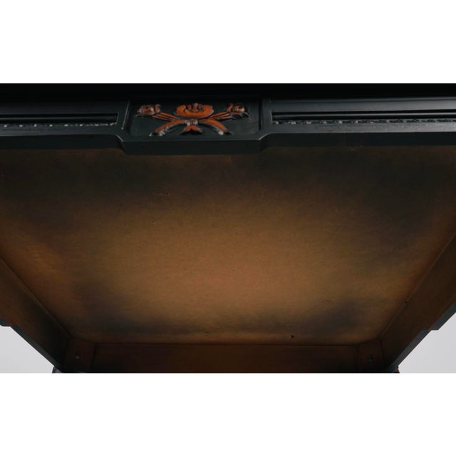 Late 20th Century Hooker Furniture Ebonized Leather Games Table & Four Cowhide Armchairs For Sale - Image 14 of 17