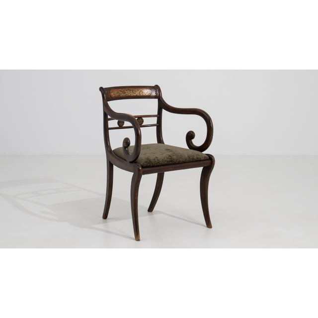 Traditional 19th Century Regency Sabre-Leg Armchair For Sale - Image 3 of 17