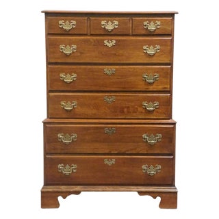 Pennsylvania House Solid Cherry Traditional Style 35" Chest on Chest For Sale