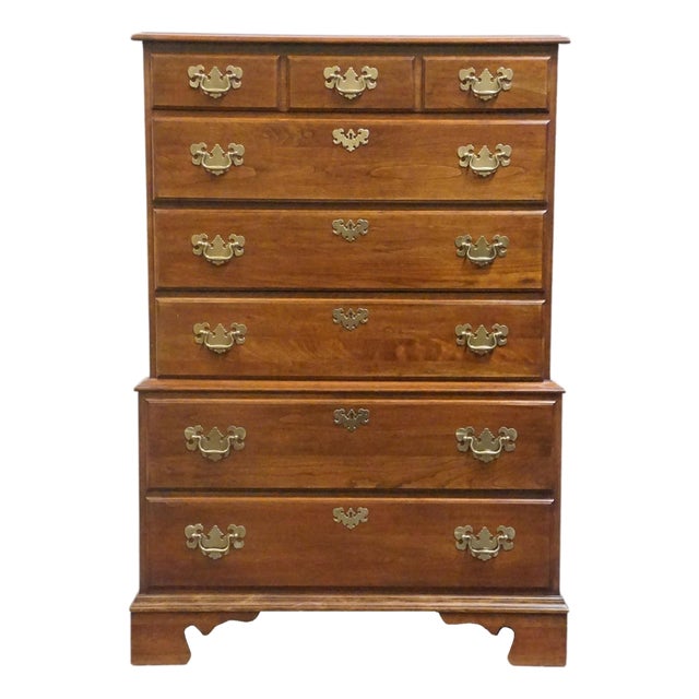 Pennsylvania House Solid Cherry Traditional Style 35" Chest on Chest For Sale