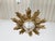 Pair of Gilt Bronze Midcentury Sunburst Light Fixtures with Frosted Glass For Sale - Image 9 of 12