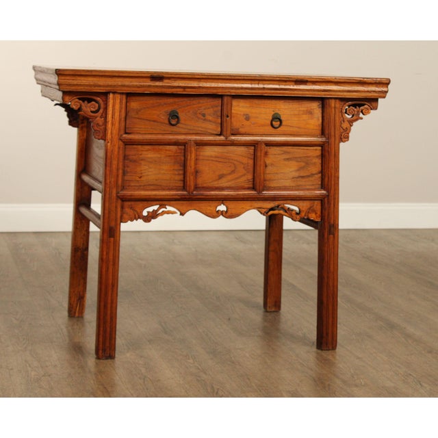 Antique Chinese Hardwood Altar Table For Sale - Image 9 of 12