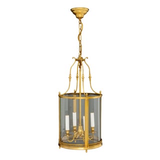 Regency Style Gilt Brass Hanging Lantern For Sale
