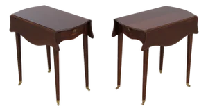Pair of Baker Mahogany Pembroke Drop Side Tables