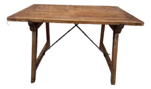 19th Century Desk Table With Metal Accents