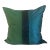 Trapunto Stitched Tonal Teal Navy Taffeta Pillow Cover For Sale