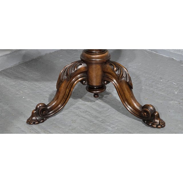 Victorian Walnut Swivel Library Table, 1850s For Sale - Image 4 of 12