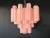 Murano Style Glass Tube Chandelier, 36 Pink Etched Glass Tube For Sale In Los Angeles - Image 6 of 6