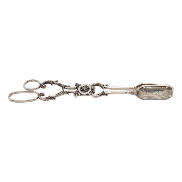 Silver Tongs for Bread with Cutouts For Sale