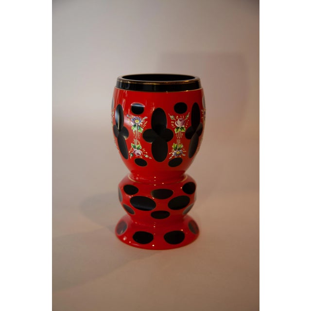 Glass 1900s Bohemian Double Overlay Beaker For Sale - Image 7 of 7