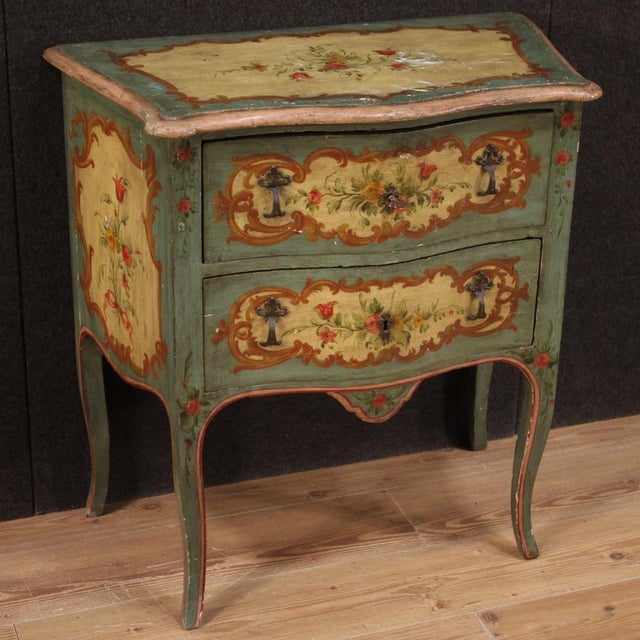 Small 20th Century Lacquered and Painted Venetian Commode, 1950 For Sale - Image 12 of 12