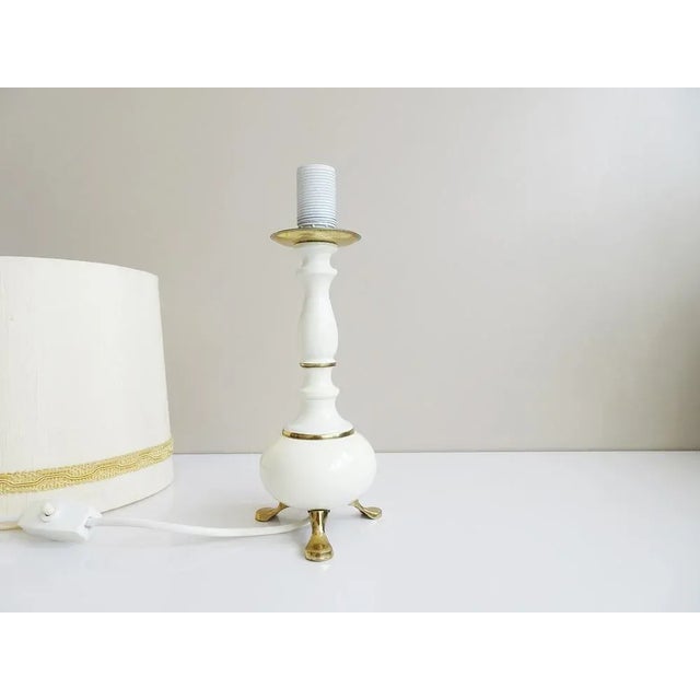 Mid-Century Modern Table Lamp with Brass Foot, 1960s For Sale - Image 3 of 13