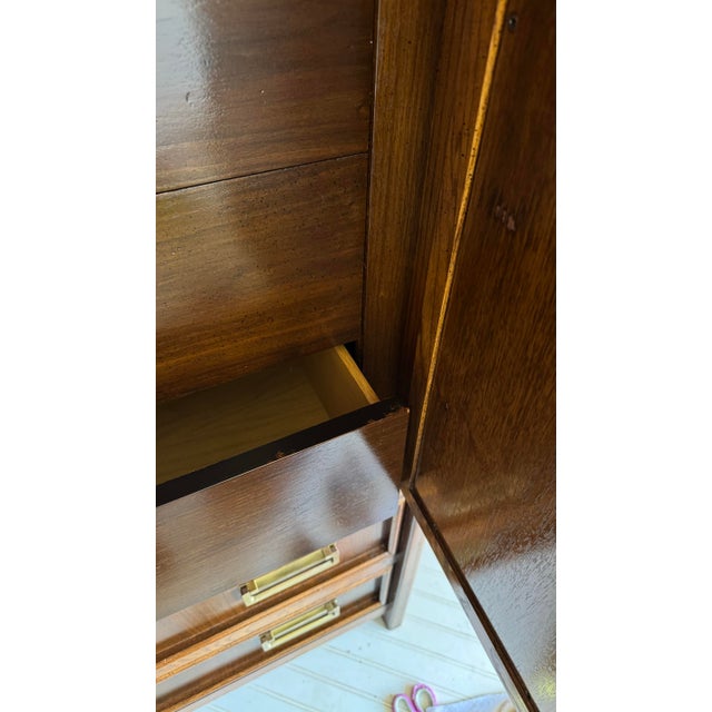 John Stuart Mid-Century Modern Walnut & Cane 4-Piece Bedroom Suite For Sale In New York - Image 6 of 12