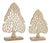 Modern Metal Leaf Tree on Wood Base (Set of 2) For Sale