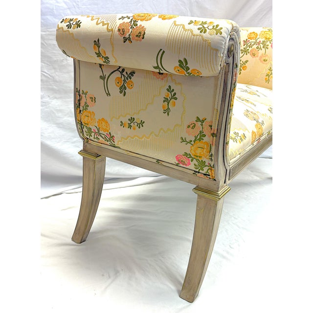 Vintage Francisco Hurtado Rolled Arm Upholstered Bench Made in Spain For Sale In West Palm - Image 6 of 15