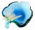 Vintage Murano Sommerso Blue Gold Flecks Butterfly Italian Art Glass Decorative Leaf Shape Bowl For Sale