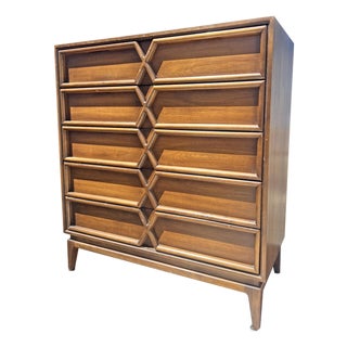 Mid Century Modern Vintage Tall Dresser Highboy For Sale