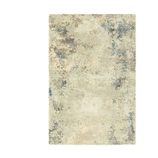 Rug & Kilim’s Gift-Size Abstract Rug in Cream and Blue All Over Pattern For Sale
