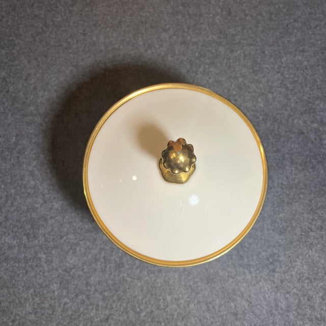 American Mid 20th Century Vintage Lenox Gold Rimmed Footed Sugar Bowl For Sale - Image 3 of 8