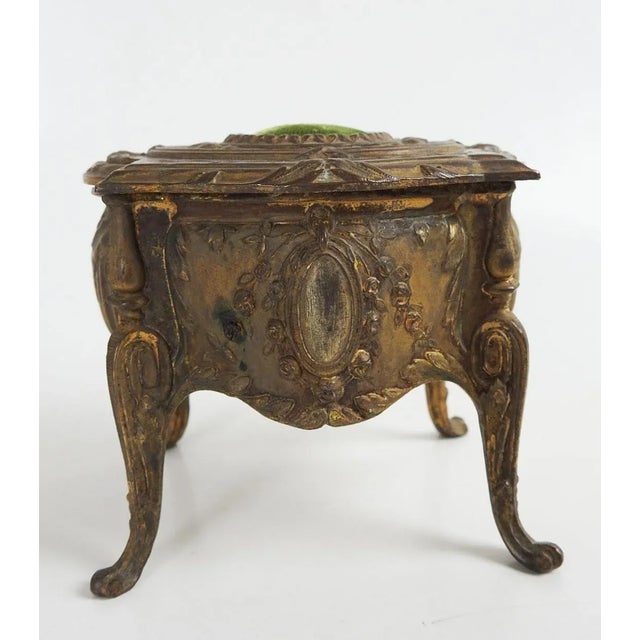 Metal Antique Regency Style Gilt Brass Jewelry Box For Sale - Image 7 of 9