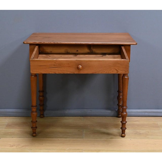Small Louis-Philippe Style Pitch Pine Desk Table, Early 20th Century For Sale - Image 13 of 18