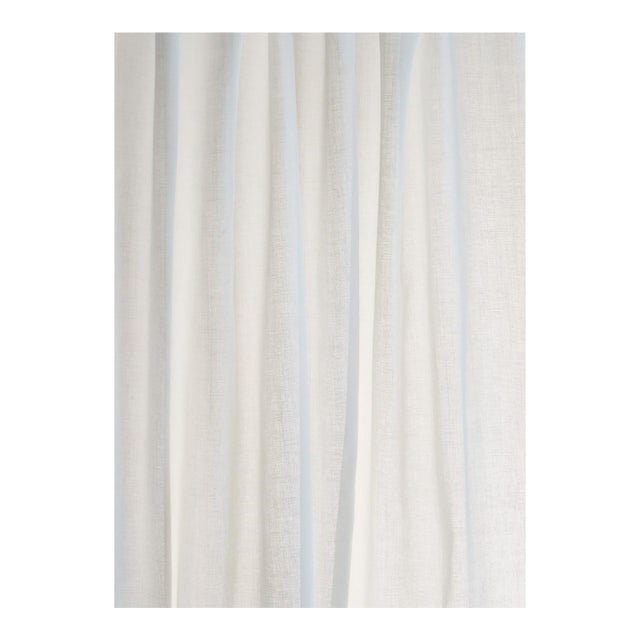 Schumacher Summit Sheer Fabric In White For Sale