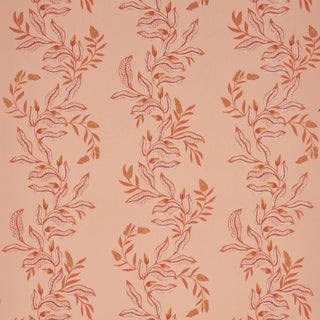 Schumacher X Laura Gonzalez Vagary Vines Wallpaper In Papaya For Sale