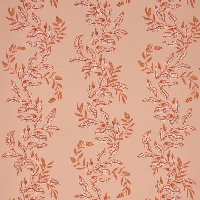 Schumacher X Laura Gonzalez Vagary Vines Wallpaper In Papaya For Sale