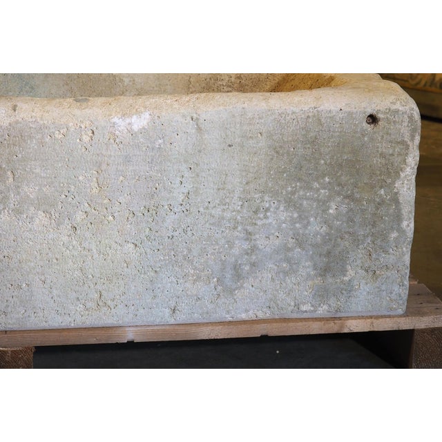 A Long Antique White Limestone Trough From Eastern France, Circa 1800 For Sale - Image 11 of 18