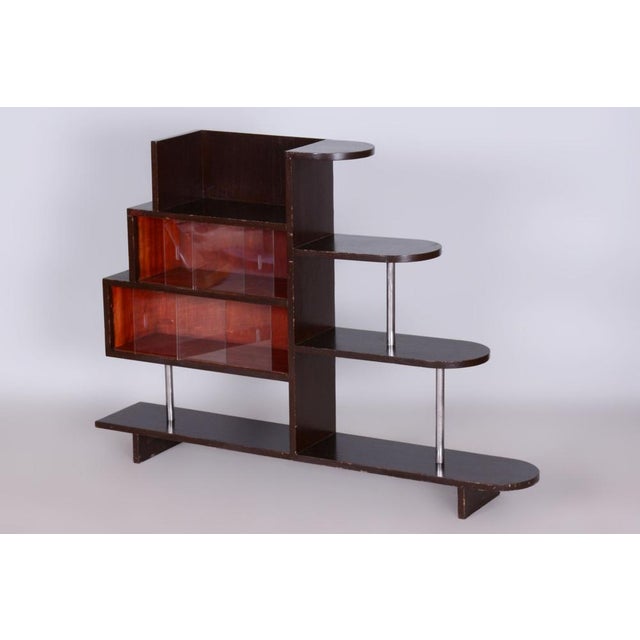 Art Deco Étagère in Oak & Chromed Steel, 1930s For Sale - Image 9 of 9