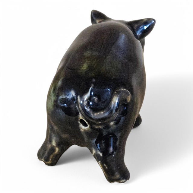 18th Century Chinese Kangxi Mark & Period Porcelain Pig Figure With Mottled Glaze For Sale In Boston - Image 6 of 6