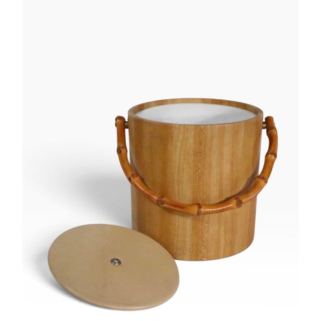 Taste Setter by Sigma Mid 20th Century Coastal Bamboo Ice Bucket by Tastesetter For Sale - Image 4 of 13