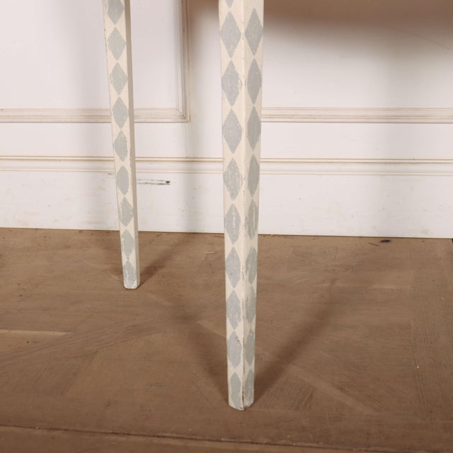 Swedish Painted Demi-Lune Console Table For Sale - Image 3 of 8