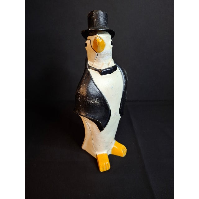 Antique Hubley #463 Cast Iron Dapper Penguin Top Hat Bow Tie Doorstop Circa 1930s For Sale In Boston - Image 6 of 18