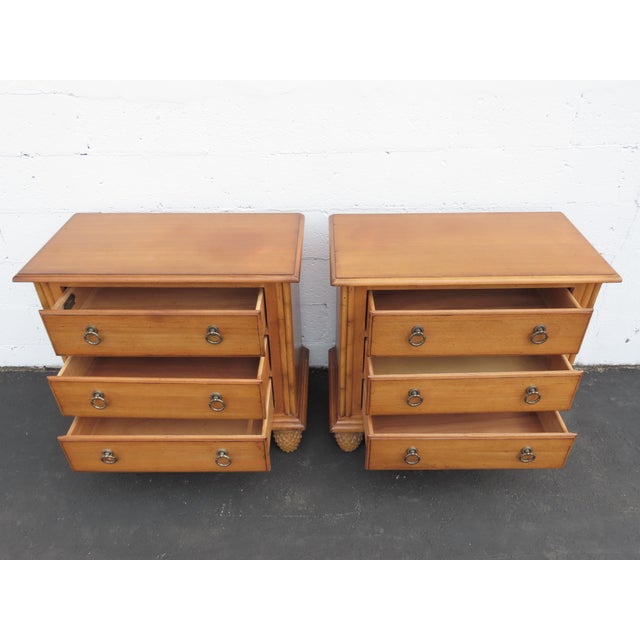 Tommy Bahama Tommy Bahama Costal Pineapple Design Large Nightstands Side End Tables 6435 For Sale - Image 4 of 18