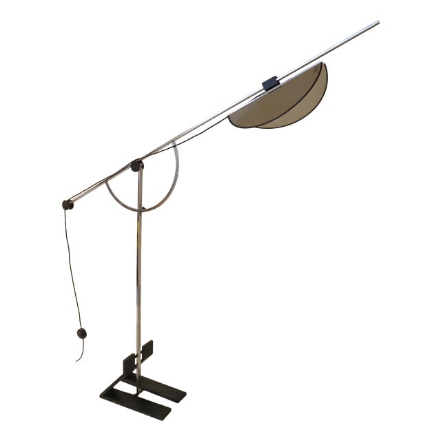 Italian Chrome Compass Floor Lamp, 1970s For Sale