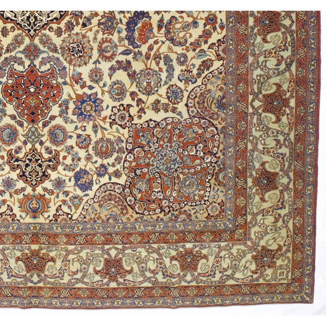 Persian Extremely Fine Vintage Persian Isfahan Rug 10’0" X 15’2” For Sale - Image 3 of 5