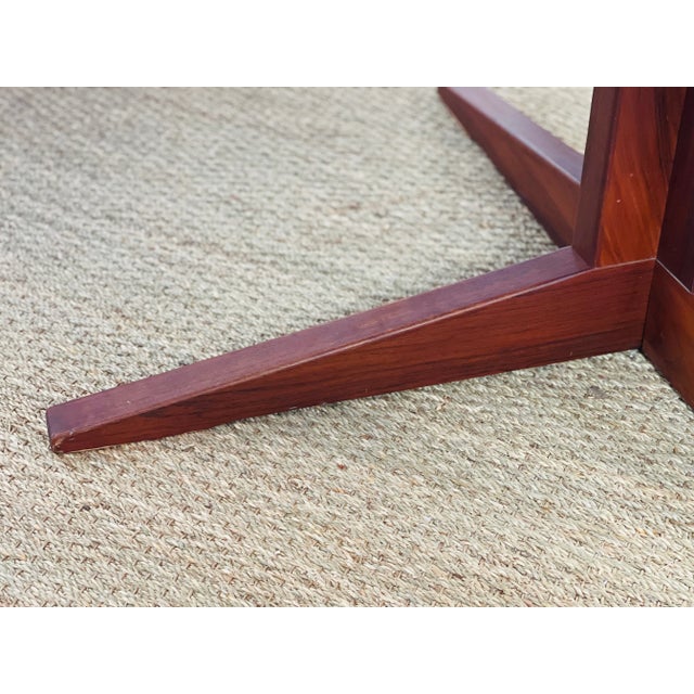 Brown Scandinavian Rosewood Dining Table with Extensions, 1960s For Sale - Image 8 of 10