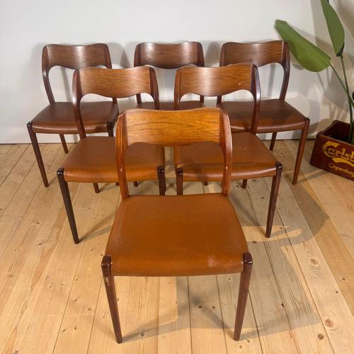 Model 71 Chairs by Niels Otto Møller, 1960s, Set of 6 For Sale - Image 3 of 10