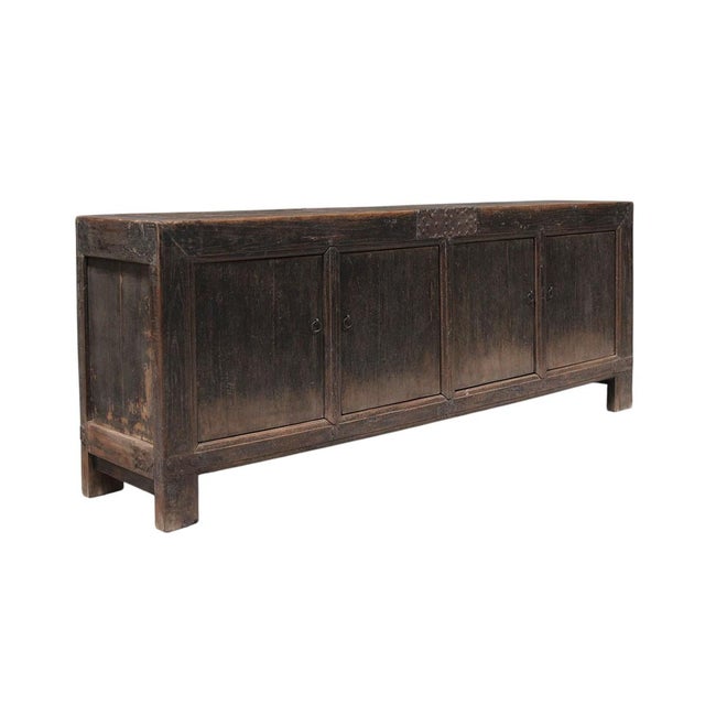 Chinese Vintage Hand Made Black Reclaimed Wood Sideboard 29 For Sale - Image 3 of 4