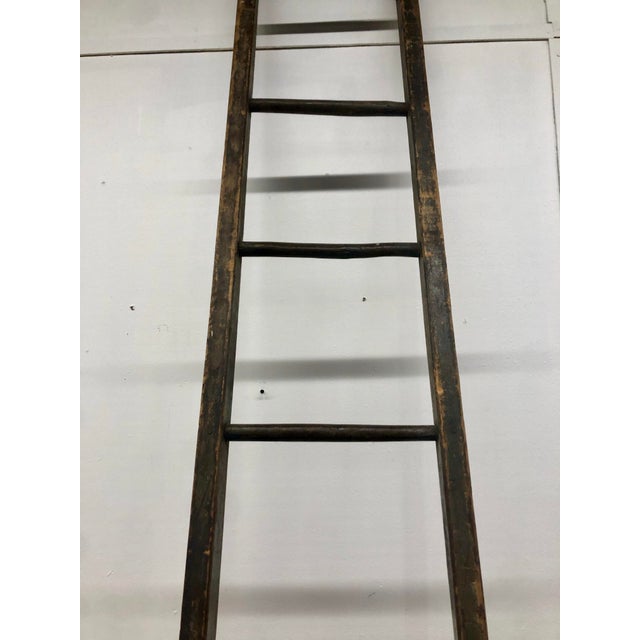 Wood Antique Rustic French Farm Ladder For Sale - Image 7 of 10